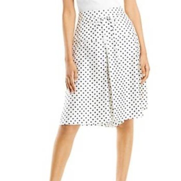 LANVIN Silk Polka Dot Skirt / Culottes Ecru / Blue - Size 42 FR/10 US - Picture 11 of 11